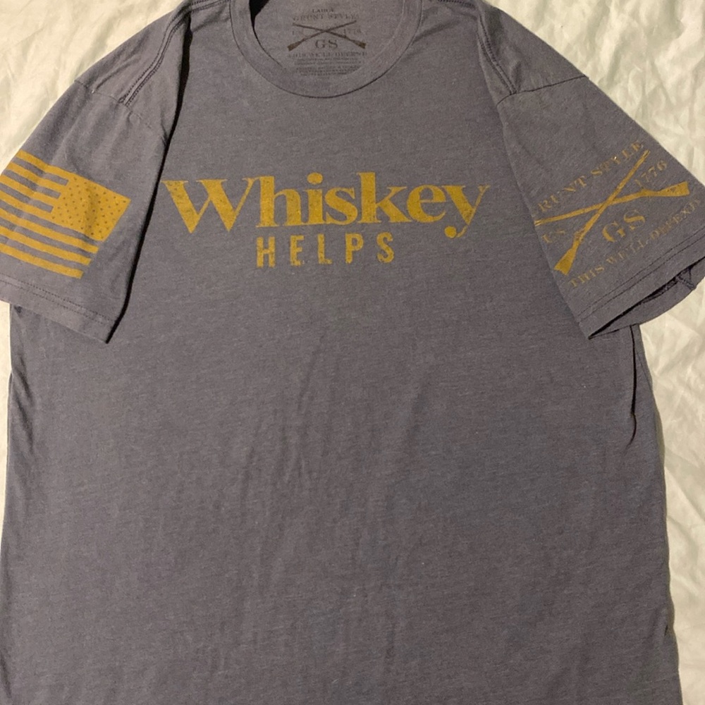 Grunt Style “whiskey helps” Large Tee